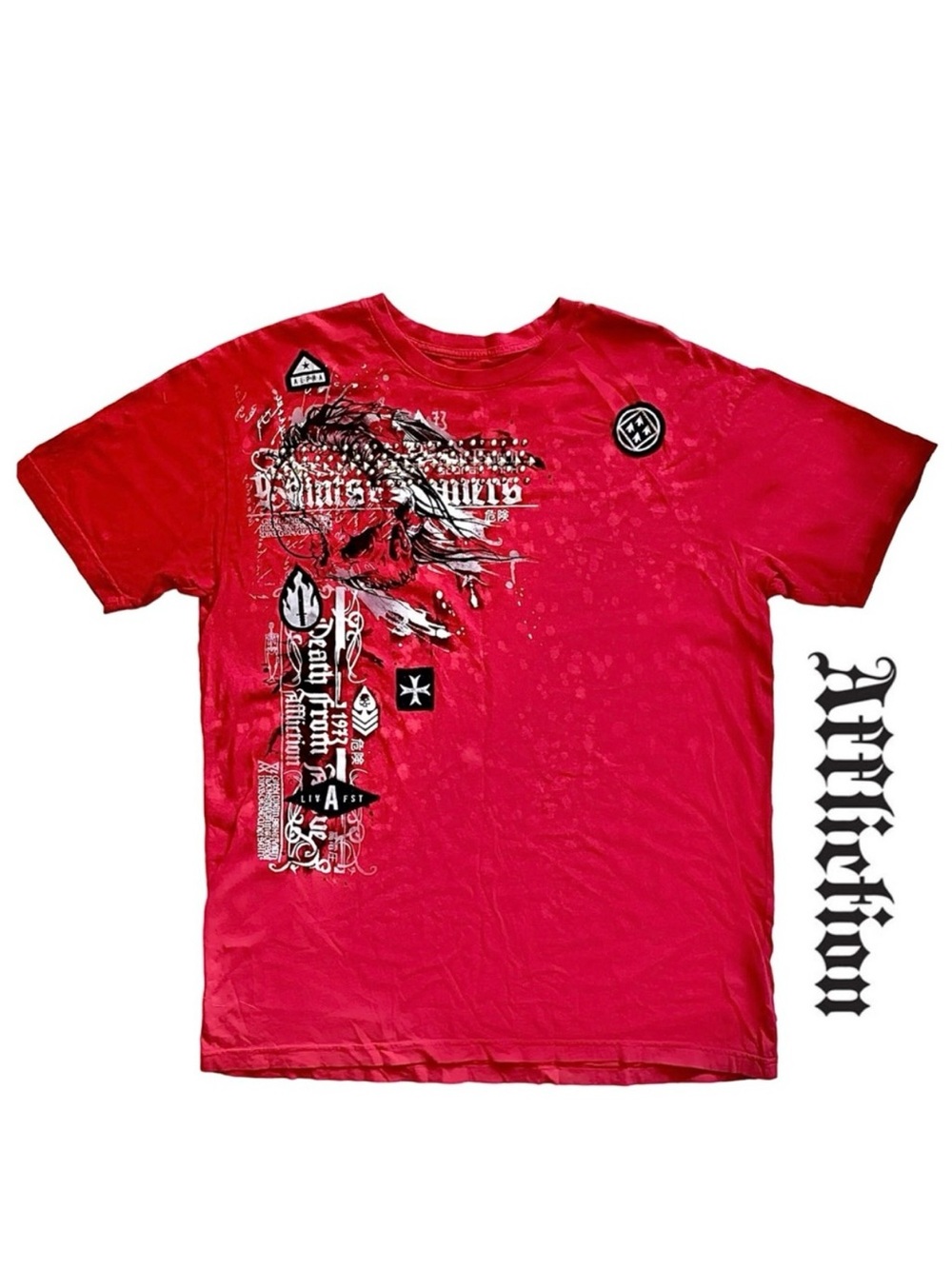 Affliction Saints & Sinners Death From Above Studded Bleached Shirt